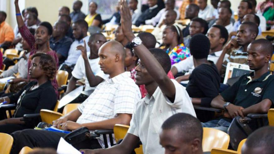University students attending a lecture. File. 