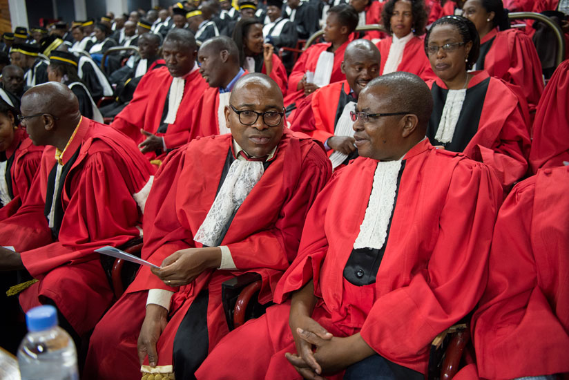 Supreme court judges at a Judicial Year launch at parliament in the past.