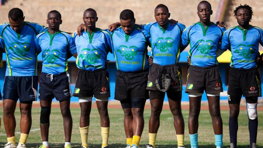 The National Rugby Team 'Silverbacks' in a past match at Amahoro Stadium. / File photo