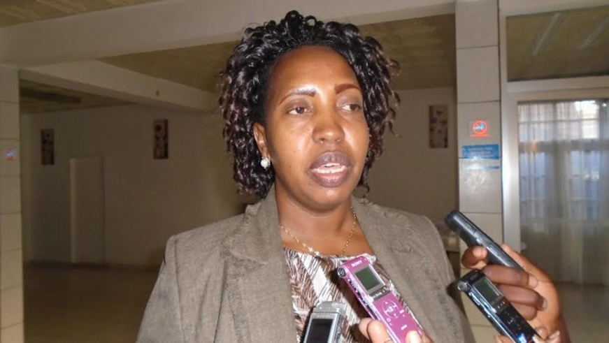 Odette Yankurije talking to media at a past event. File.