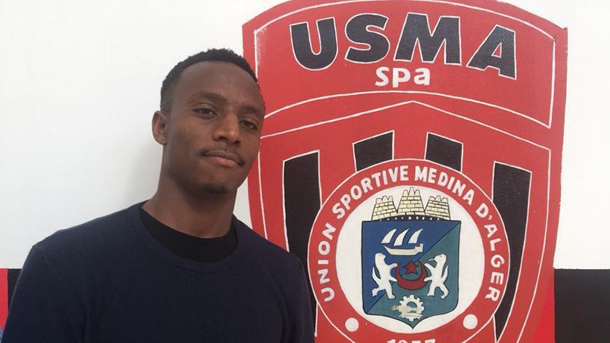 Emery Bayisenge after signing his three-year contract with USM Alger yesterday. / Courtesy