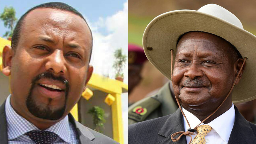 Ethiopia's Prime Minister Abiy Ahmed (L) and Uganda's President Yoweri Museveni. / Internet photo