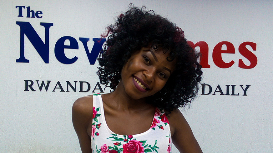 Alyn Sano after the interview at The New Times offices in Gishushu.  Photo by Faustin Niyigena