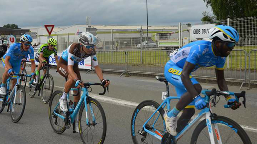 Rwandan international rider Joseph Areruya leads the peloton in France. / Courtesy