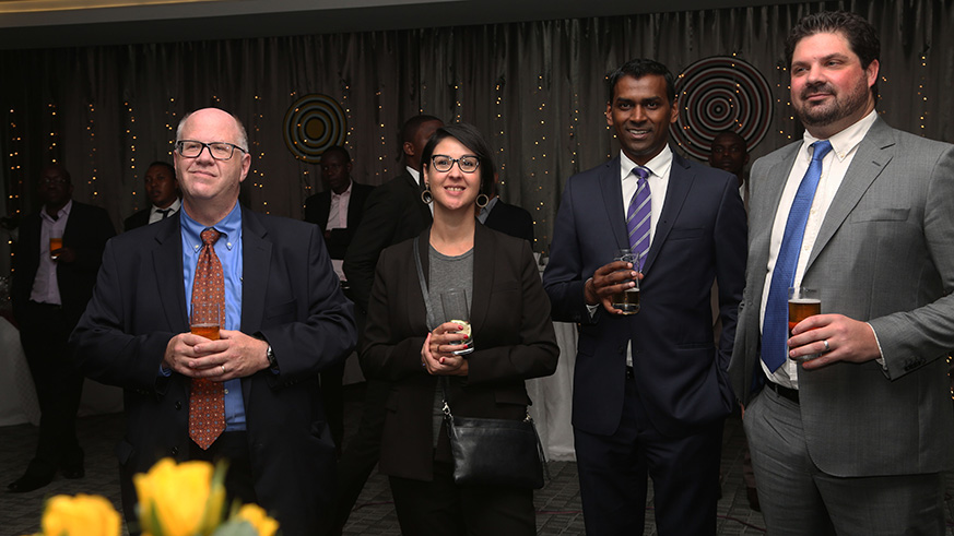 Chad (extreme right) and TransUnion Africa president MR Lee Naik and TransUnion senior management.