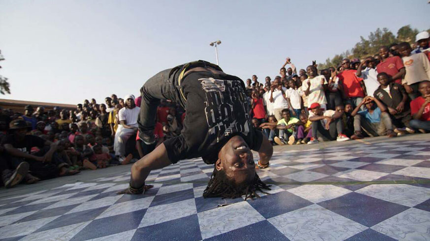 B-Boy Kiwembe from the Krest Crew at a past Ejo Heza event -Courtesy.