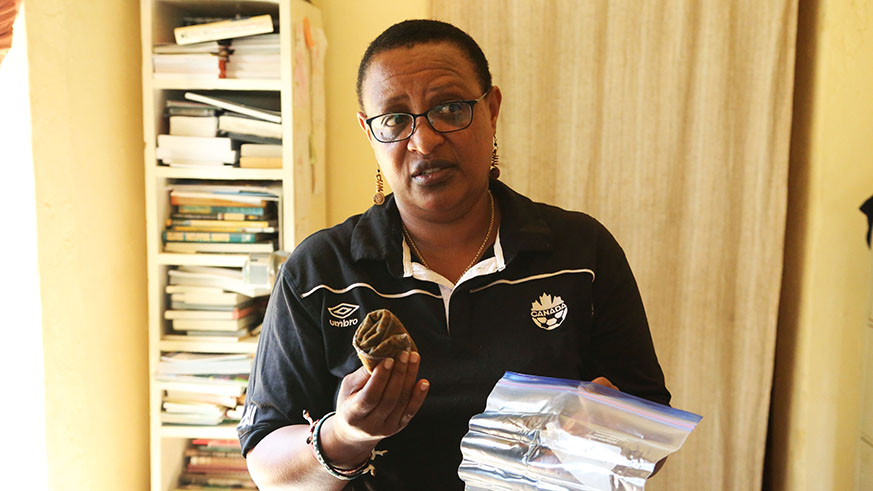 Grace Rwanda co-founder Elizabeth Mujawamalia during the interview. Photos (and cover) by Sam Ngendahimana