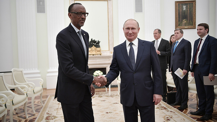 President Kagame and his Russian counterpart held talks in Moscow. (Courtesy)