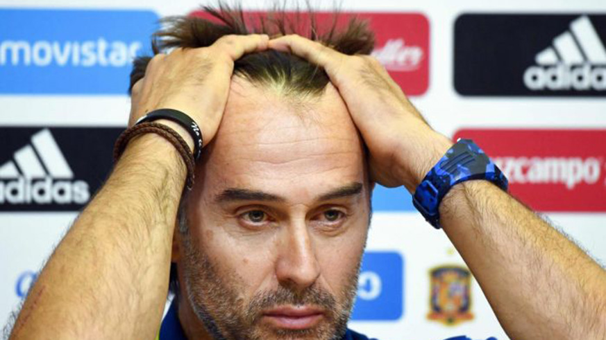 Julen Lopetegui was stunningly sacked as the Spanish coach on Wednesday, less than 24 hours after it was announced he would take over Real Madrid after the World Cup. Net photo