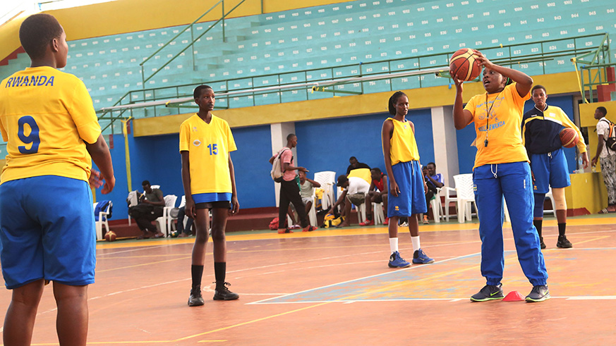 U18 girls' team in past training session at Amahoro Stadium. / Sam Ngendahimana