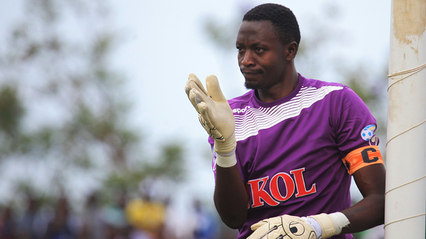 Rayon Sports goalkeeper Eric Ndayishimiye was suspended by his own team lat Saturday. / Sam Ngendahimana