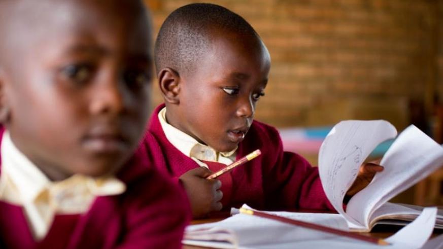 Pupils in class at Rusheshe Primary School in Masaka, Kicukiro District. File.