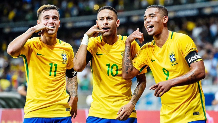 Coutinho (L), Neymar (M) and Jesus Navas (R) lead Brazil's charge for a first World Cup title since 2002. Net photo