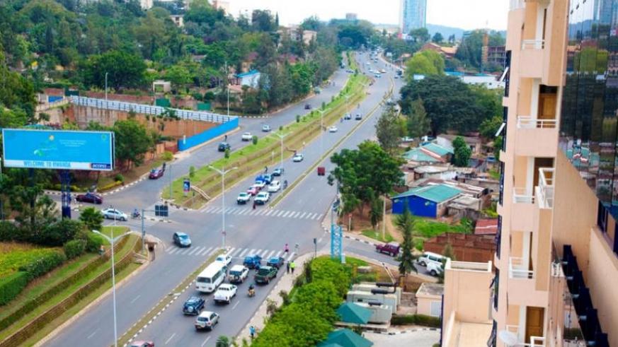 A view of Kigali city at Kiyovu traffic junction. File.