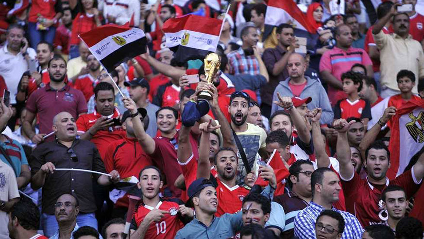 Egyptians in the stadium shortly before Egypt-Uruguay clash.