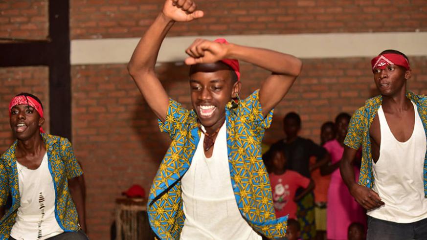 Children from The Root Foundation perform a modern dance during a talent show at the foundationu2019s centre in Kigali recently. File.