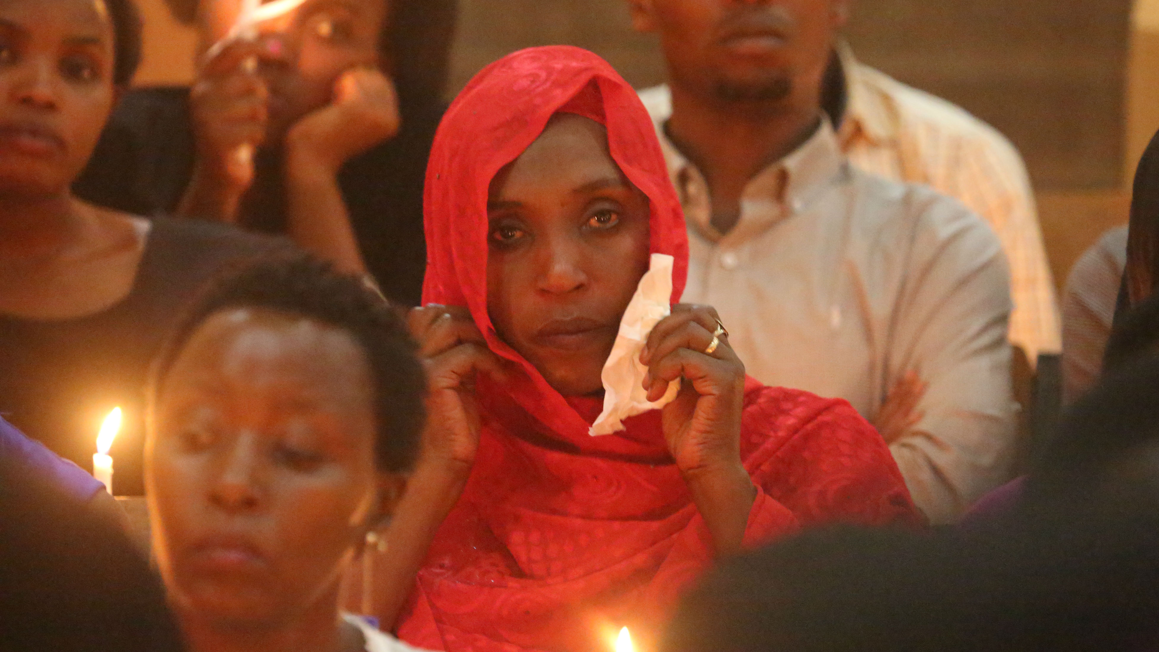Some of the mourners during the night vigil at St Paul last Friday. Sam Ngendahimana