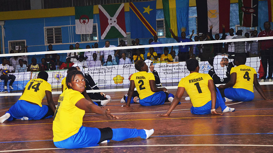 The national womenu2019s sitting volleyball team will represent Africa at the upcoming World Championship . They are captured here during the African Championshipu2019s final match against Egypt last year at Amahoro Stadium. Sam Ngendahimana.