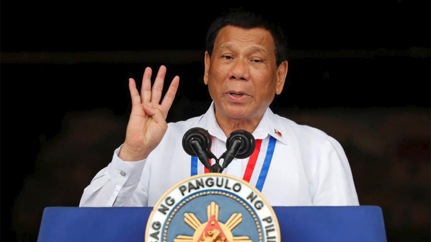 Philippine's President Rodrigo Duterte speaks during the 120th Philippine Independence day celebration at the Emilio Aguinaldo shrine. / Internet photo