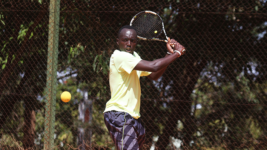 Hamisi Gatete is part of the four-player team representing the country at Davis Cup. His pair with Etienne Niyigena lost to Nigerians yesterday. / Sam Ngendahimana