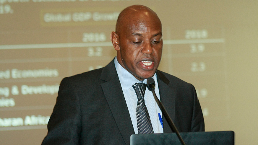 (L-R) Ecobank Rwanda Managing Director Alice Kilonzo Zulu, Crystal Ventures Chief Financial Officer Felicien Muvunyi and EY Rwanda partner Allan Gichuhi during the breakfast meeting. Courtesy.