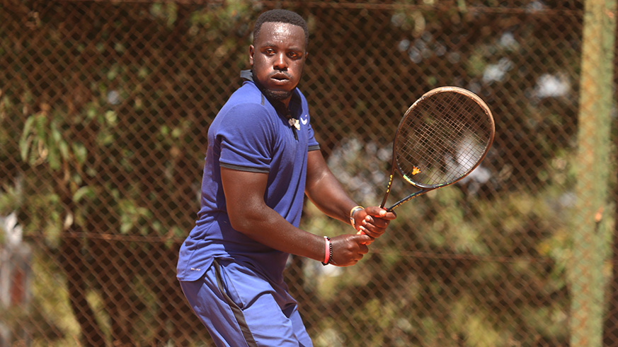 Team Rwanda players have not even won a single game out of six games played so far at Davis Cup in Kenya. Pictured here is the team captain - Olivier Havugimana. (Sam Ngendahimana)