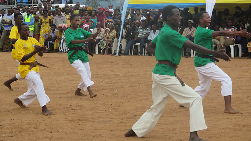Some youth in martial games during the World Refugee Day in Nyabiheke Refugee Camp in Gatsibo District-Eddie Nsabimana