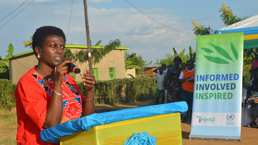 Dr Claudine Uwera Kanyamanza, Executive Secretary of the Rwanda National Commmission for Children delivering the closing remarks.