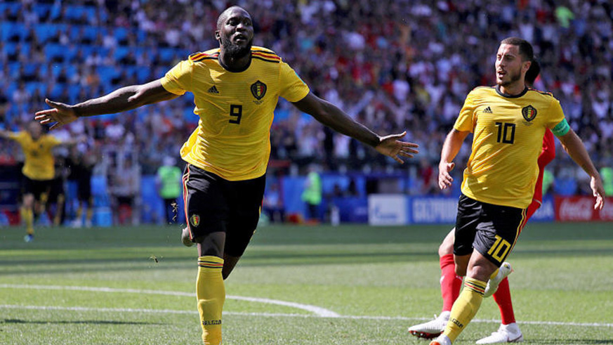 Romelu Lukaku (left) and Edn Hazard (right) netted twice each as Belgium hammered Tunisia 5-2 at Spartak Stadium in Moscow. Net photo.