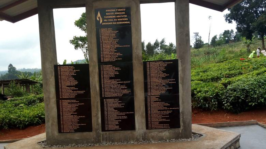 A Genocide monument in memory of the victims killed in Winteko in Rusizi District. Courtesy.