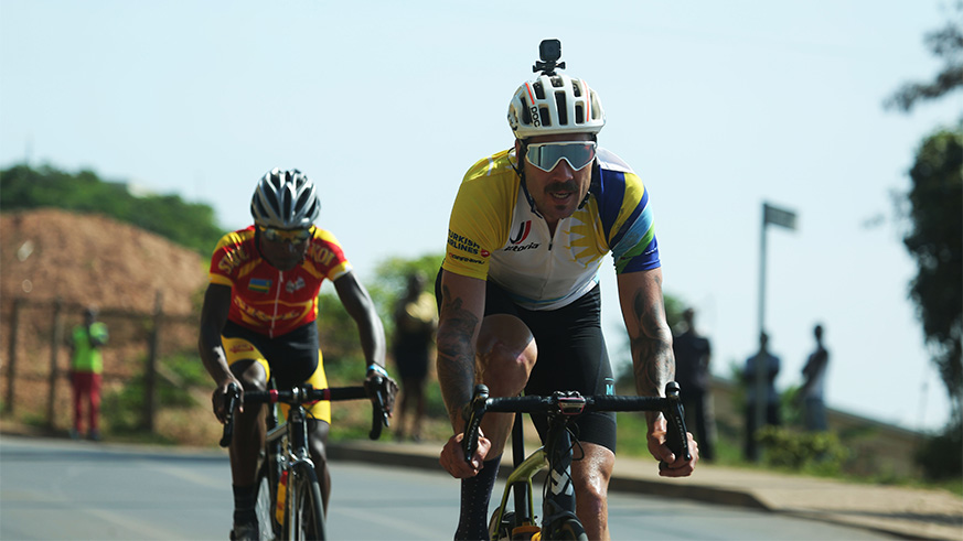 Team Rwanda head Coach Magnell was part of riders who compete in National Championship yesterday (Sam Ngendahimana)