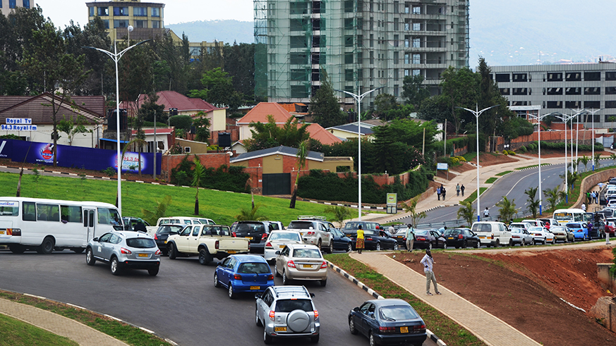 A traffic jam in Kigali. The East African Business Council wants the tariff maintained to spur local industry. Sam Ngendahimana.