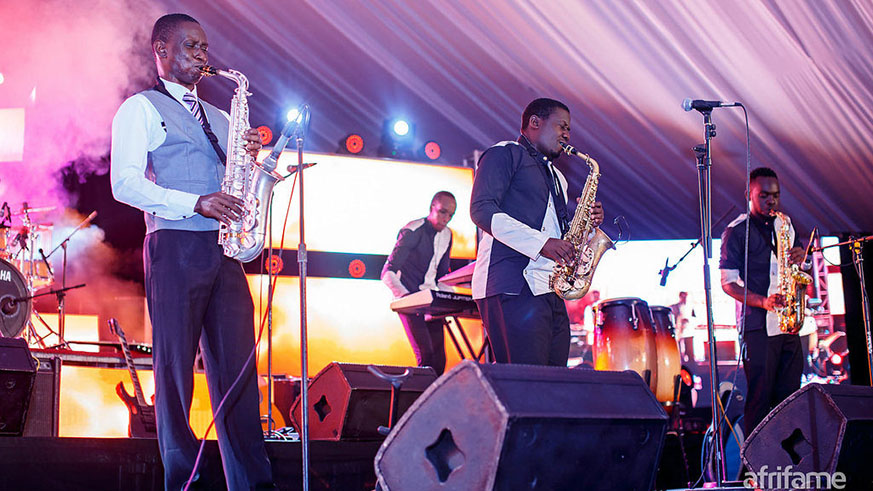 Ugandan jazz musician and saxophonist, Isaiah Katumwa (centre) is among renowned international acts that have graced the Kigali Jazz Junction.  File photos.