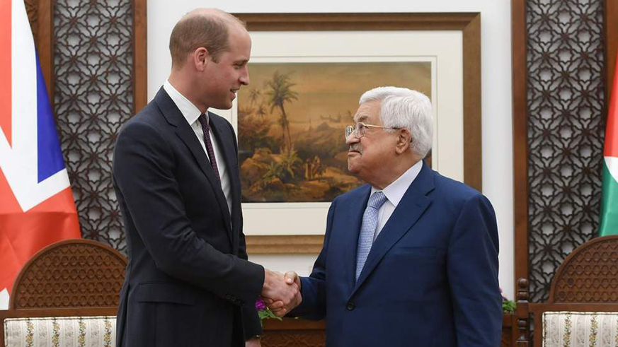 u2018Iu2019m very glad our two countries work so closely together and have had success stories,u2019 the Duke of Cambridge tells Palestinian president Mahmoud Abbas, in Ramallah. Net.