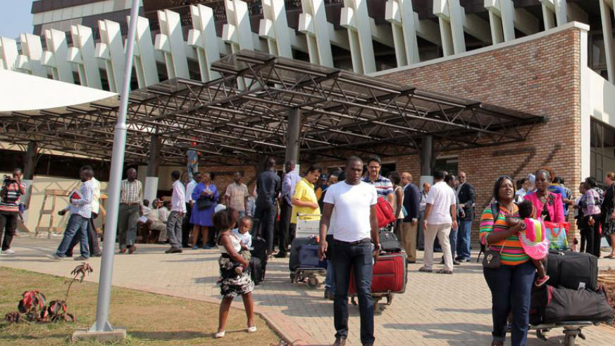 Visitors at the arrivals section at Kigali International Airport. (File)