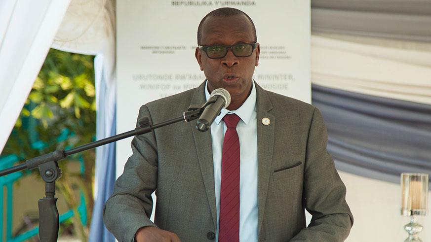 Dr Bizimana speaks during a past event. Nadege Imbabazi.