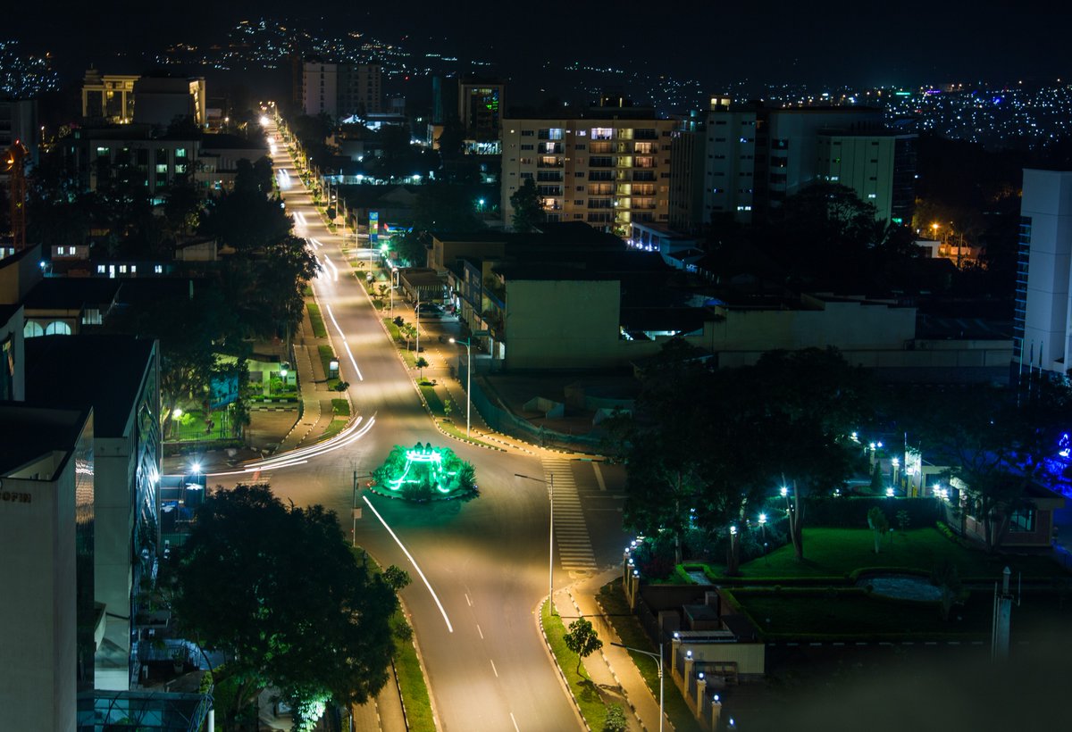 Downtown Kigali by night 