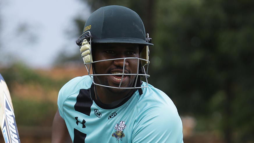 Eric Dusingizimana is one of the senior and most experienced players on the team to play the ICC World T20 Qualifiers in Kigali. Sam Ngendahimana.