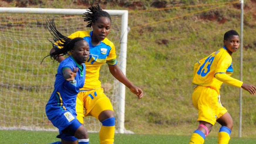 She-amavubi in a past Cecafa women challenge cup match against tanzania at the 2016 edition in jinja, uganda. File photo