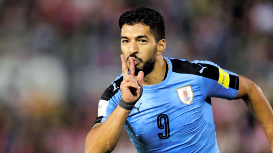 Talisman Luis Suarez leads Uruguay against Cristiano Ronaldou2019s Portugal in the last-16 round today. Net photo.