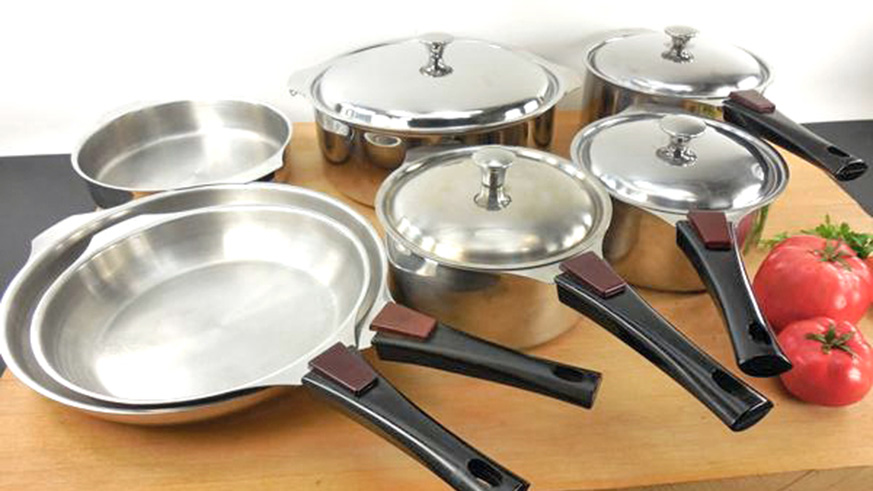 Household items such as kitchenware in good condition can be sold if no longer needed.