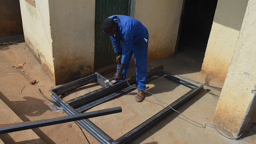 Rudasingwa Pierre started a welding workshop in Mututu trading center.