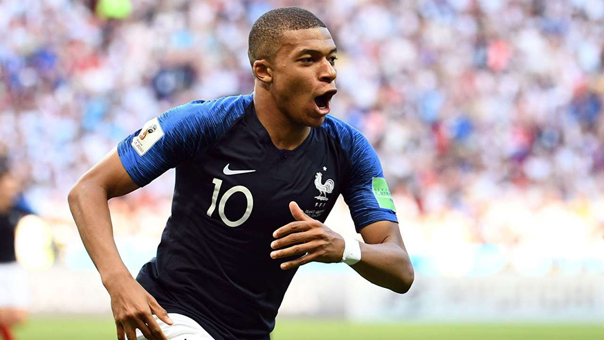 19-year old Kylian Mbappe was on target twice on Saturday in France's 4-3 win over Argentina. Les Blues will now face Uruguay in quarter-finals. Net photo