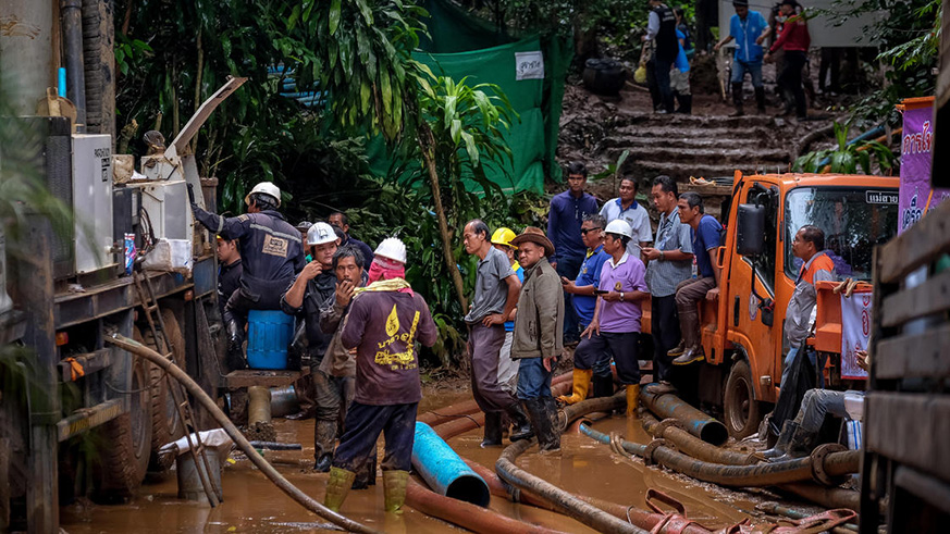 Thailand cave rescue in Luang Nang Non ramps up to find soccer team missing with coach in Chiang Rai province. / Internet photo