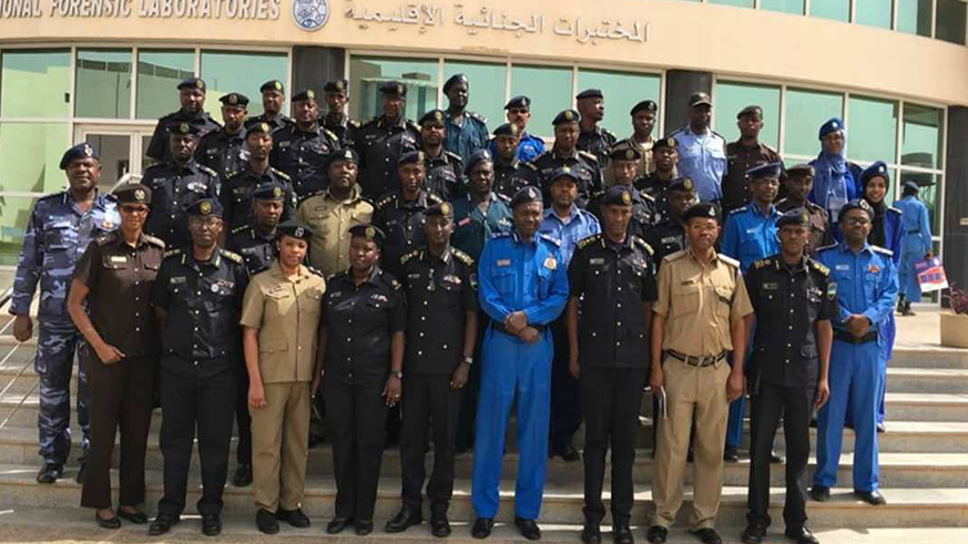 The police students in Sudan for the study tour. Courtesy
