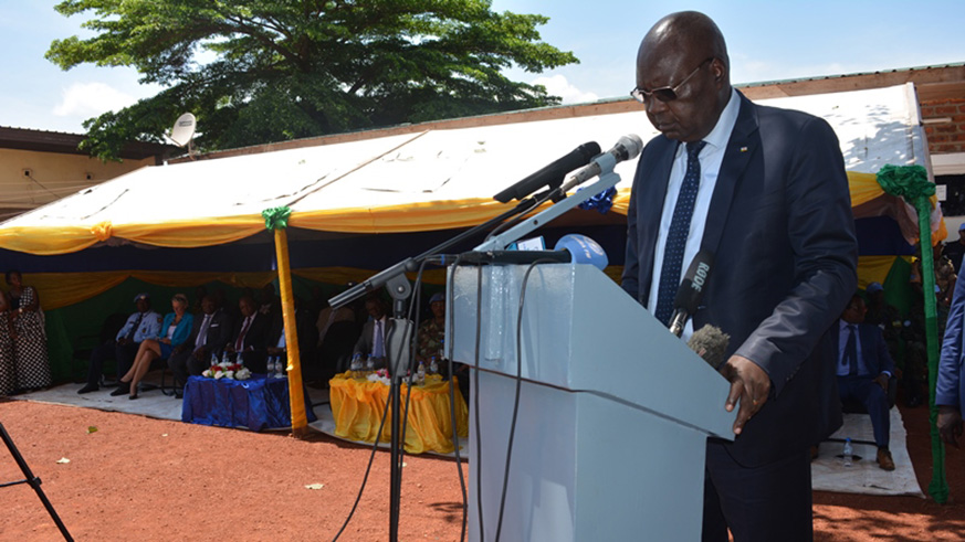 CAR Prime Minister, Simplice Sarandji delivering his remarks during the Liberation Celebrations