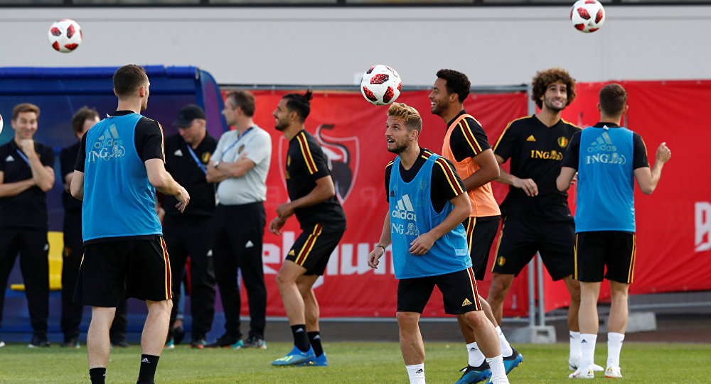 training session was held at Belgium's World Cup base camp outside Moscow.