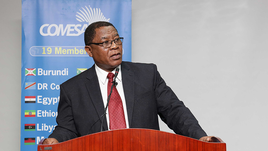 COMESA Secretary General Sindiso Ngwenya during the official opening of the first  pre- Summit COMESA policy Organsu2019 meeting in Lusaka, Zambia on Tuesday. Net. 
