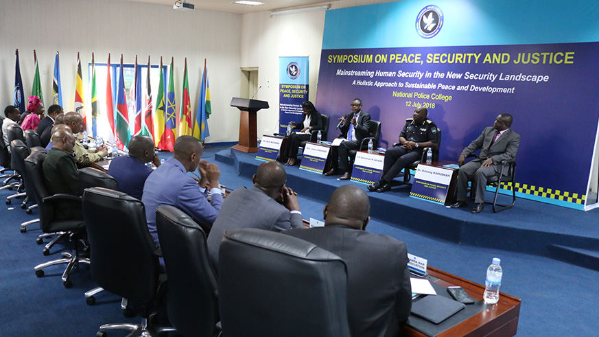 Moderator Beth Mutamba, Minister James Kabarebe, IGP Emmanuel K. Gasana and Dr. Ochieng Kamudhayi on the panel