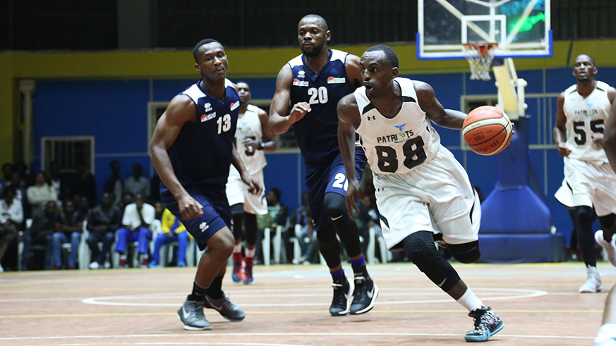 Patriotsu2019 captain Aristide Mugabe (with the ball) seeks to inspire the Kagugu-based side to a second consecutive playoffs title. They take on IPRC- Kigali in Game 1 of the best-of-three semi-finals tonight - starting at 8pm. Sam Ngendahimana.